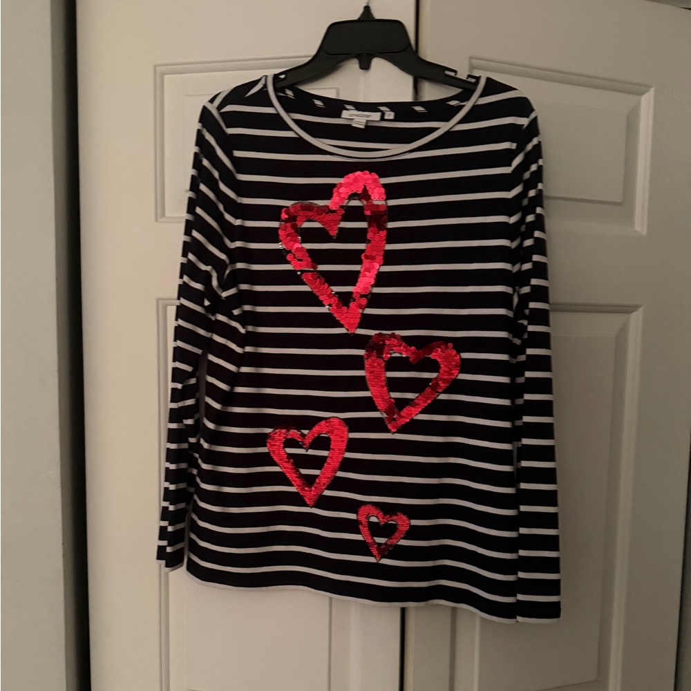 Chicos Tunic top with Red Heart Accents from Chicos large NWT